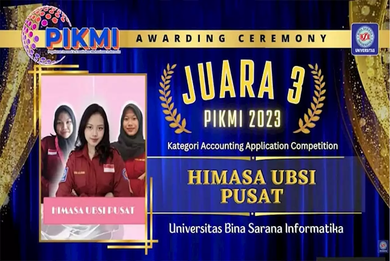 Tim Himasa dari Prodi SIA Universitas BSI Raih Juara 3 pada Gelaran PIKMI 2023 |Republika Online