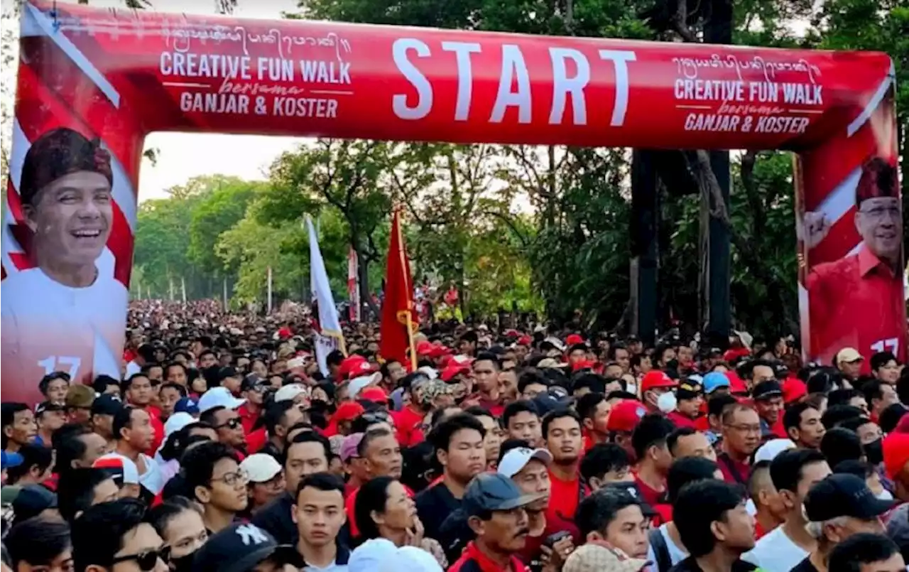 Buka Jalan Sehat di Lapangan Renon Bali, Lagu 'Ganjar Siji Ganjar Kabeh' Menggema