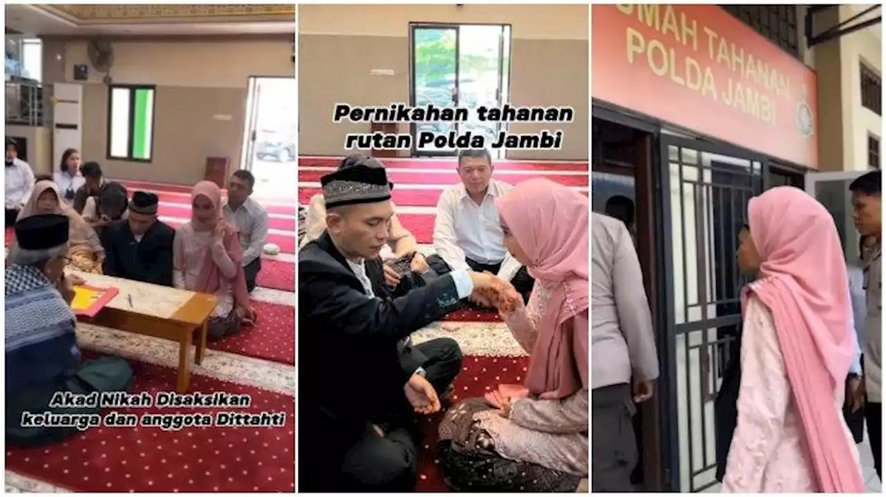 Viral Pria Melangsungkan Pernikahan di Rutan Polda Jambi, Disaksikan Keluarga Mempelai Pria-Wanita - Tribunnews.com