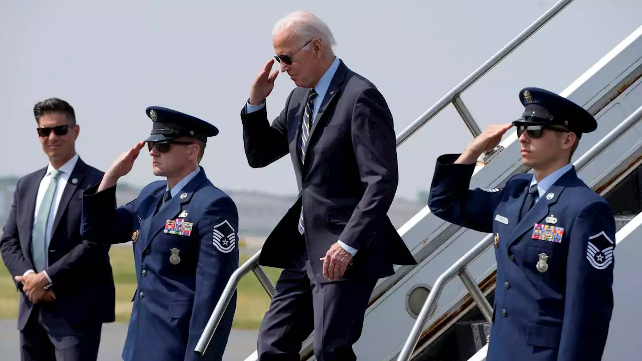 Biden seeing collapsed stretch of Interstate 95 from the air over Philadelphia