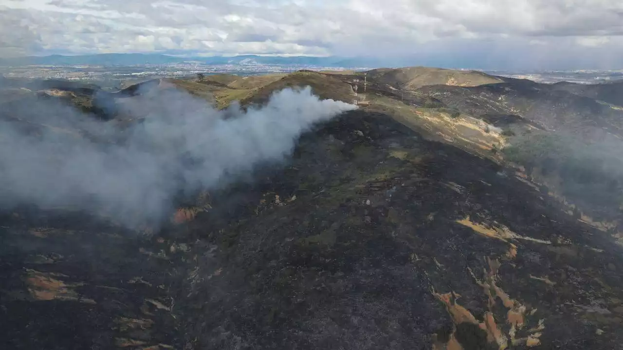 Incendio controlado: Mil hectáreas de bosque se quemaron en Cerro Gordo, Mosquera