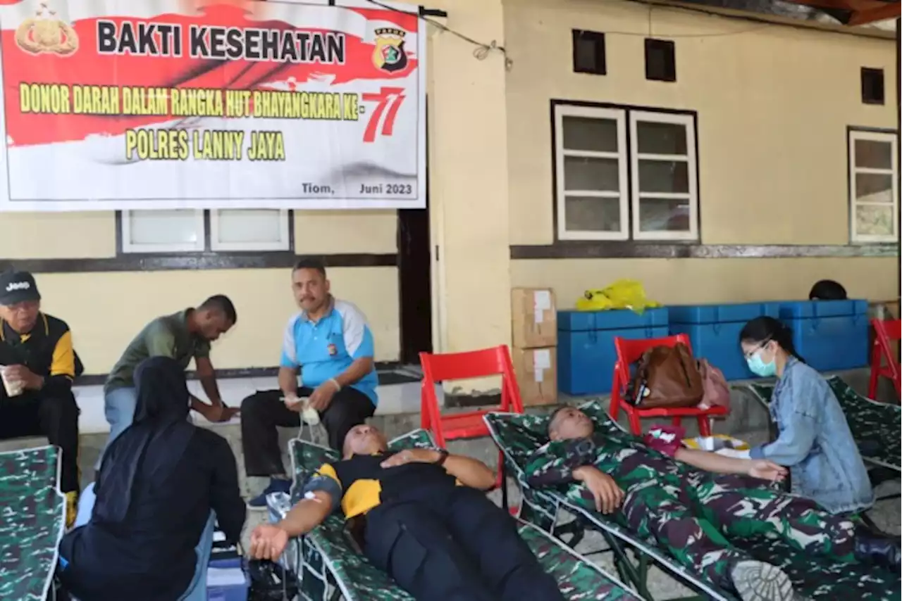 Sambut HUT Bhayangkara, Polres Lanny Jaya Gelar Donor Darah