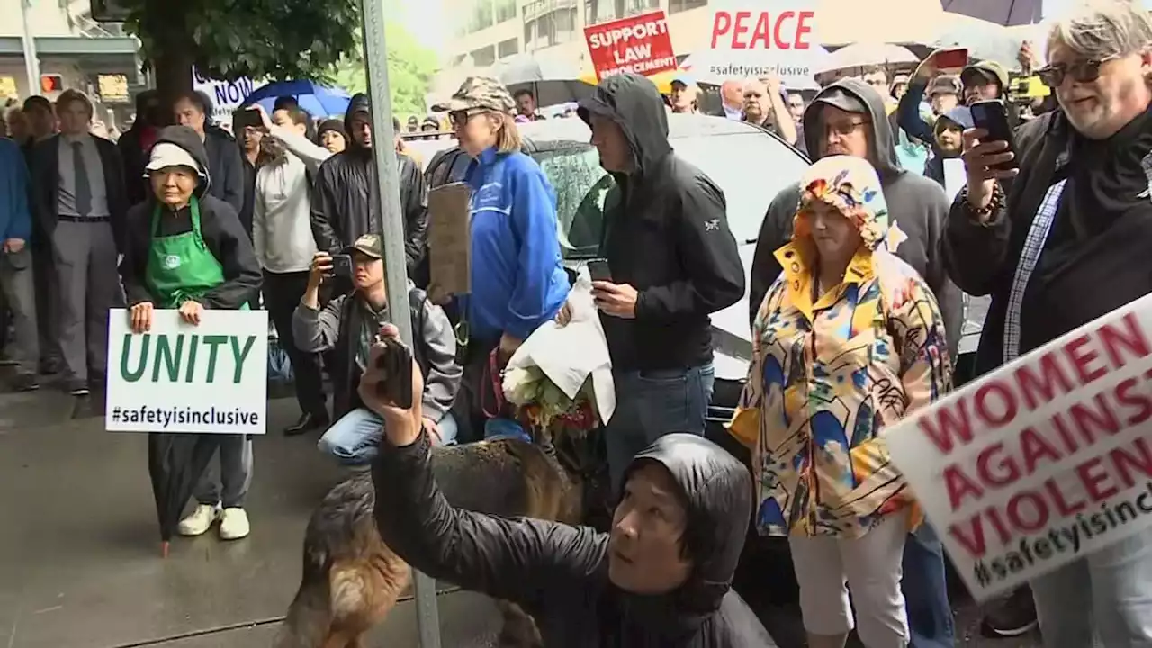 Seattleites march to honor fatally shot restaurant owner Eina Kwon and call for safety action