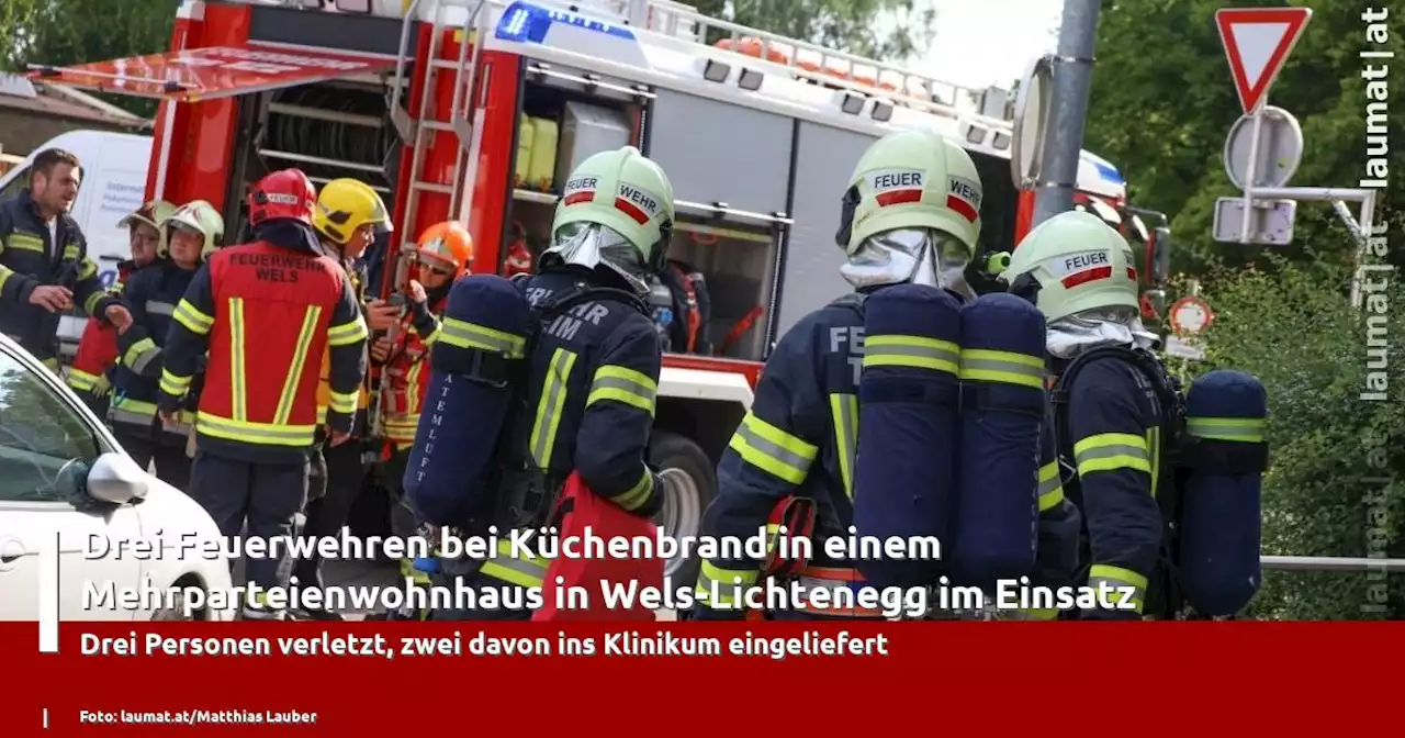 Drei Feuerwehren bei Küchenbrand in einem Mehrparteienwohnhaus in Wels-Lichtenegg im Einsatz | laumat|at