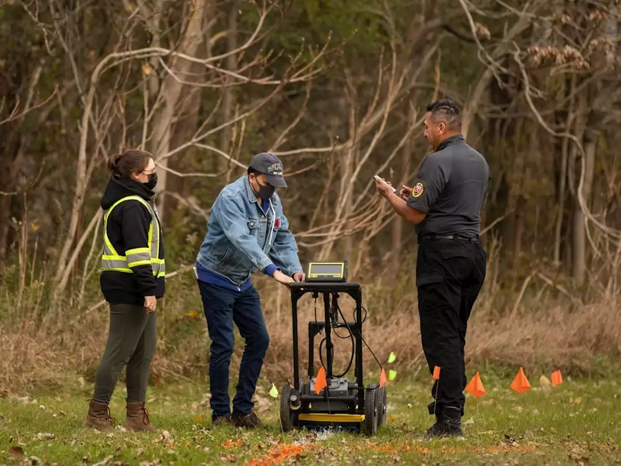 How ground-penetrating radar is used to detect possible unmarked graves at residential schools