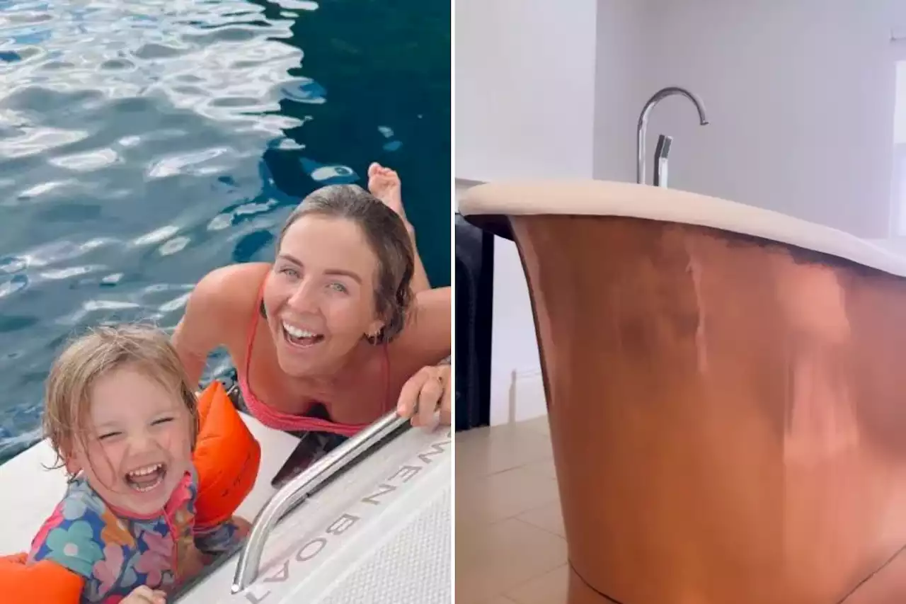 Towie’s Lydia Bright huge free-standing copper bath as she renovates £1.5m home