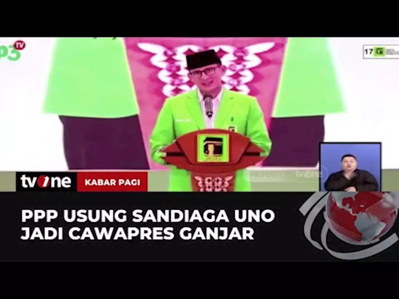 PPP Sodorkan Sandiaga Uno jadi Cawapres 2024 dampingi Ganjar Pranowo - tvOne