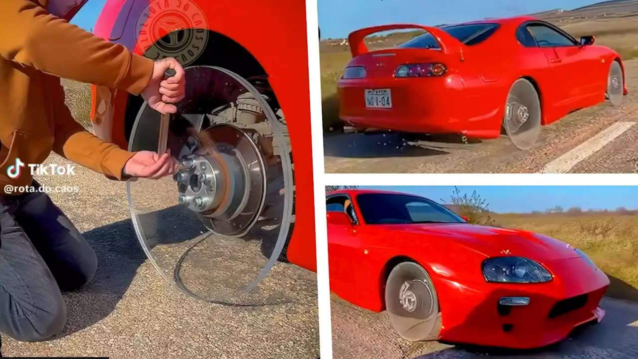 Toyota Supra Challenges Physics With Transparent Wheels, Because TikTok | Carscoops