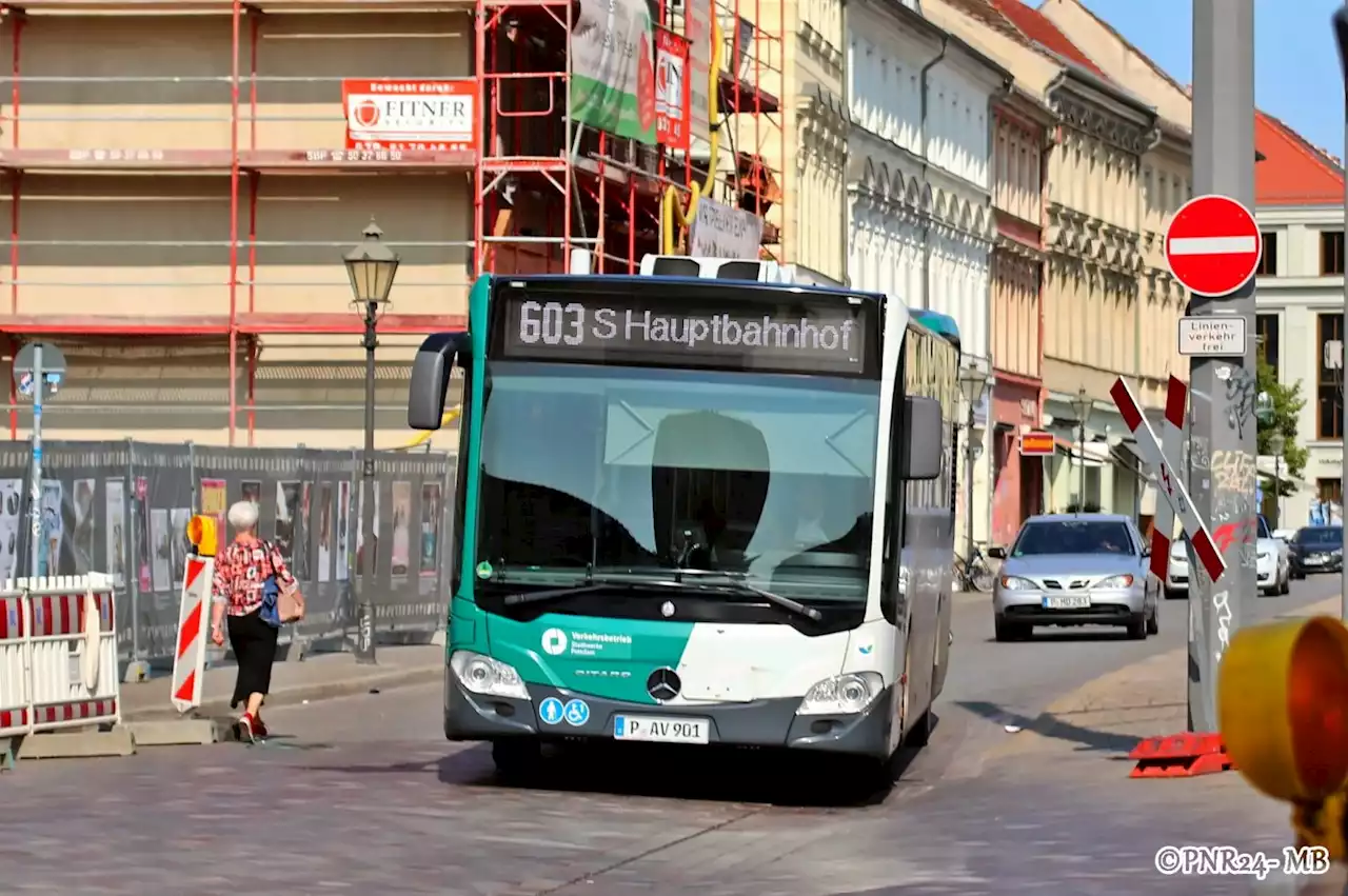 Verkehrsbetrieb Potsdam - Fahrplanänderung: Buslinie 603 - Tiefbauarbeiten Am Neuen Garten