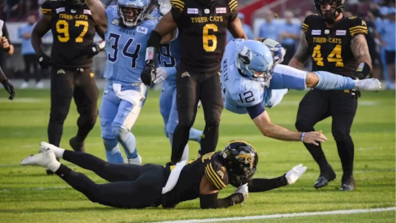 Kelly directs Argos to 32-14 win over Tiger-Cats