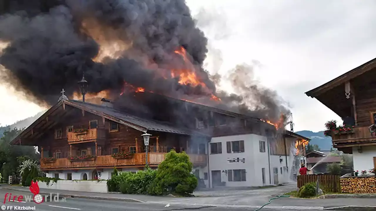 Tirol: 250 Kräfte bekämpfen Großbrand auf Bauernhof in Kitzbühel