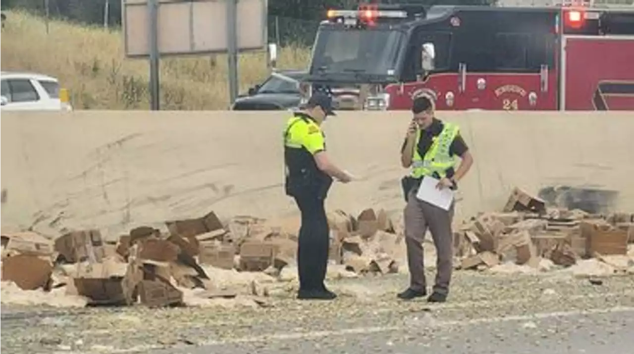 Thousands of french fries spill onto I-15 after semi truck rollover crash in Provo