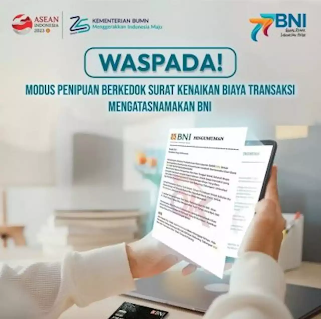 BNI: Waspadai Penipuan Berkedok Kenaikan Tarif Transaksi