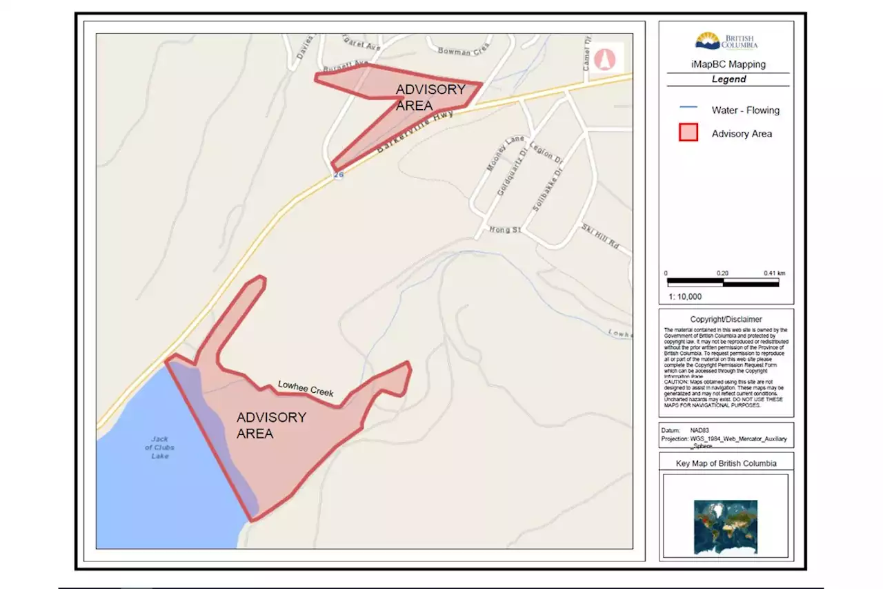 Lake near Wells, B.C. contaminated by old mine tailings