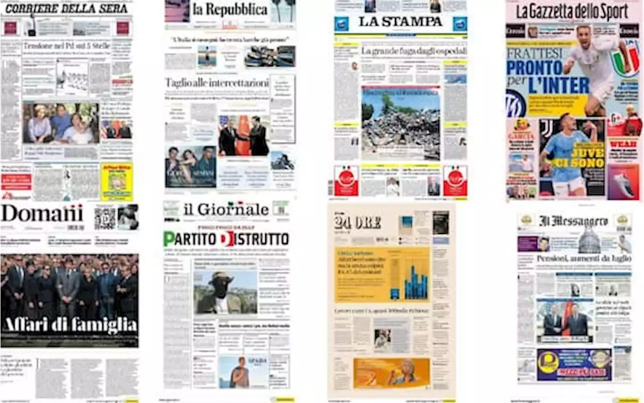 Le prime pagine dei quotidiani di oggi 19 giugno: la rassegna stampa