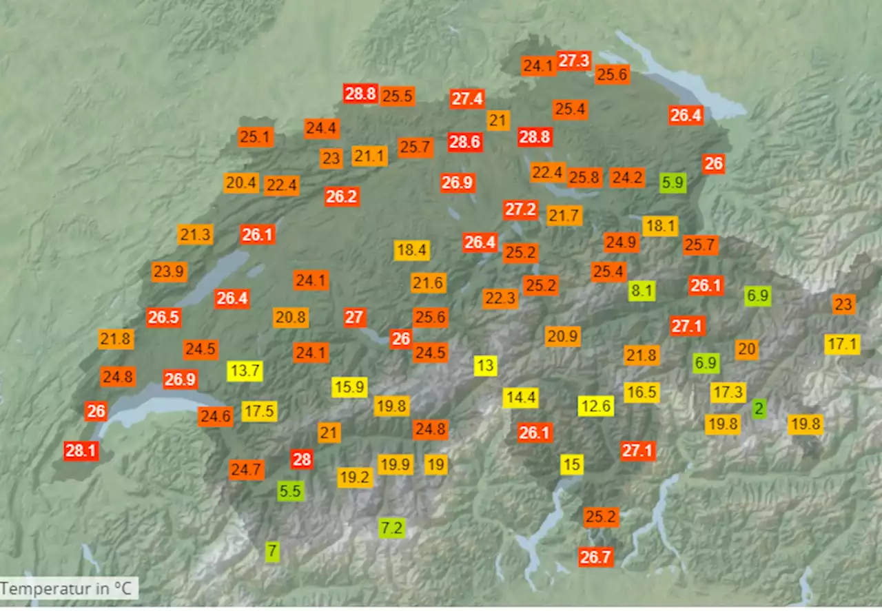 Schweiz: 28,9 Grad ist neuer Temperaturrekord für 2023