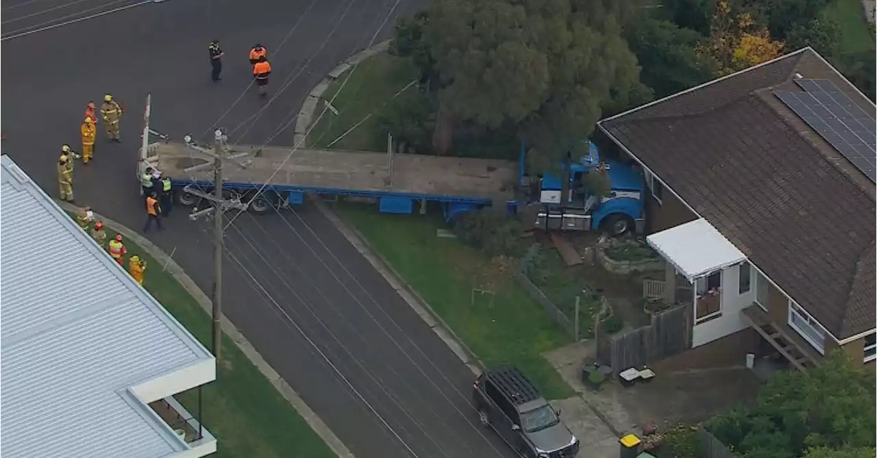 Semi-trailer was unoccupied when it careened into Geelong home: police