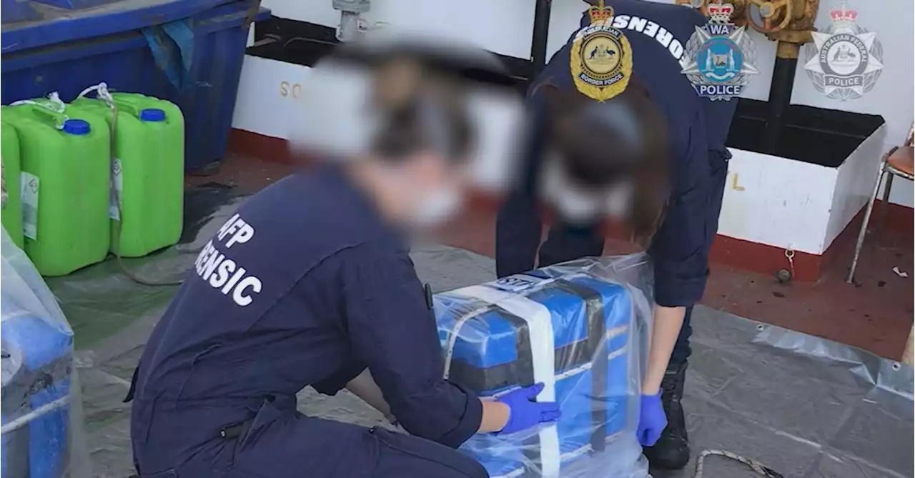 Three charged after 800kg of cocaine found on cargo ship off Western Australian coast