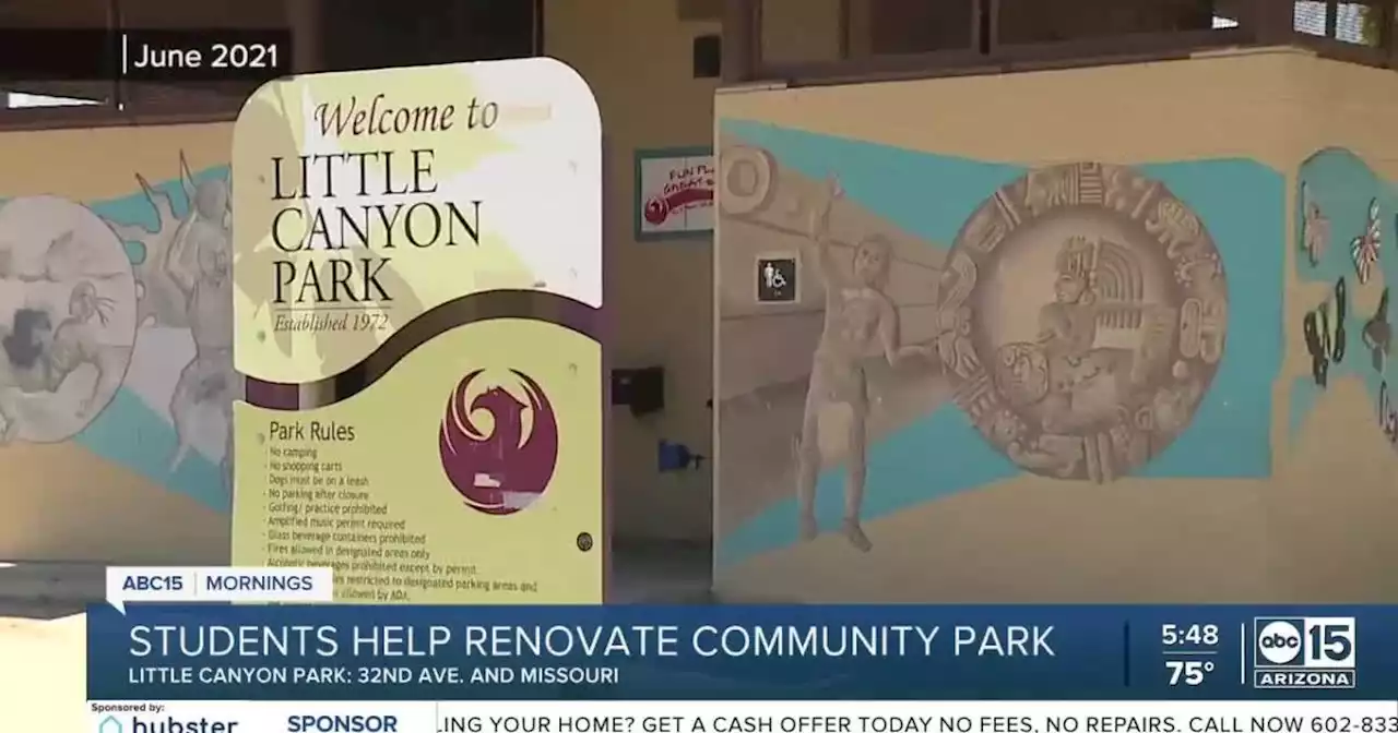 Students build little library for Little Canyon Park