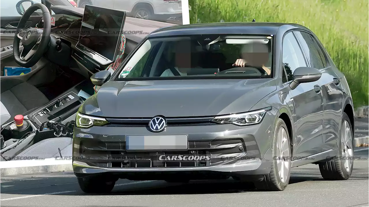 2024 VW Golf Spied With Minimum Camo Showing Its Redesigned Face | Carscoops