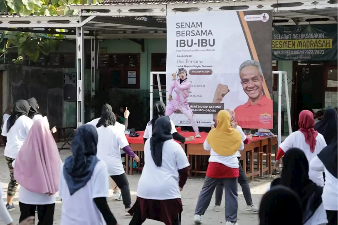 Sukarelawan GGN Galang Suara Untuk Ganjar Lewat Senam