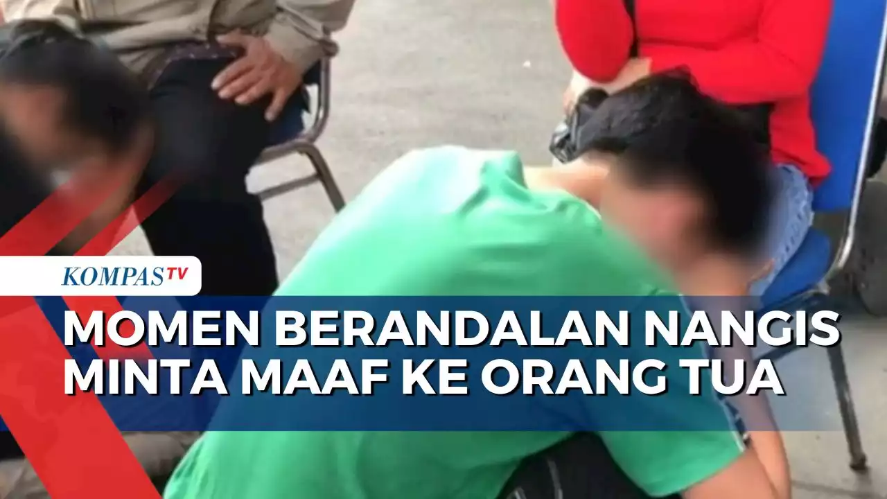 Berandalan Geng Motor Nangis Minta Maaf ke Orang Tua Usai Diamankan Polisi