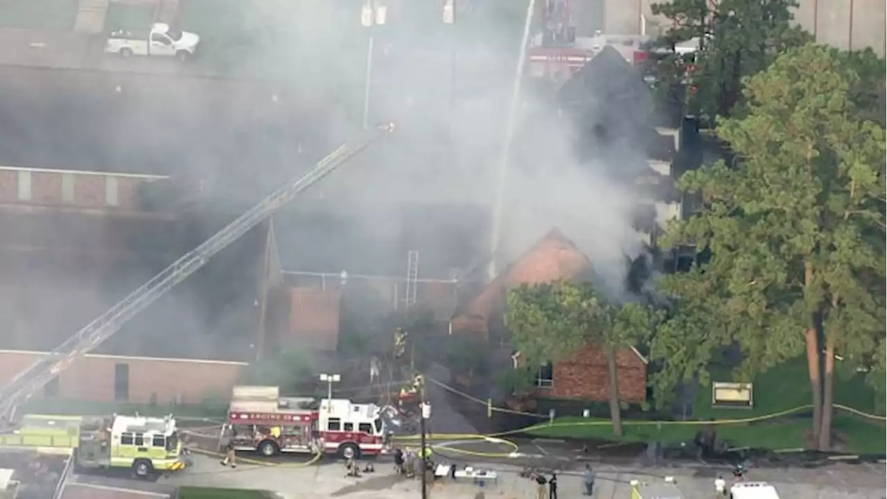 Multiple fire agencies battling blaze at church in Dickinson