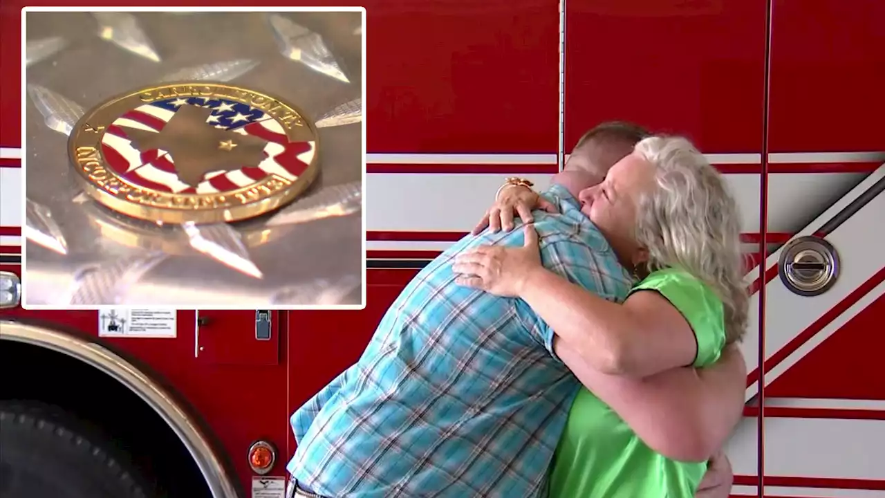 Carrollton Fire Captain's Widow Meets Mechanic Who Found Long-Lost Service Coin