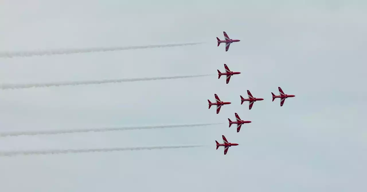 Red Arrows in the skies above Northamptonshire today