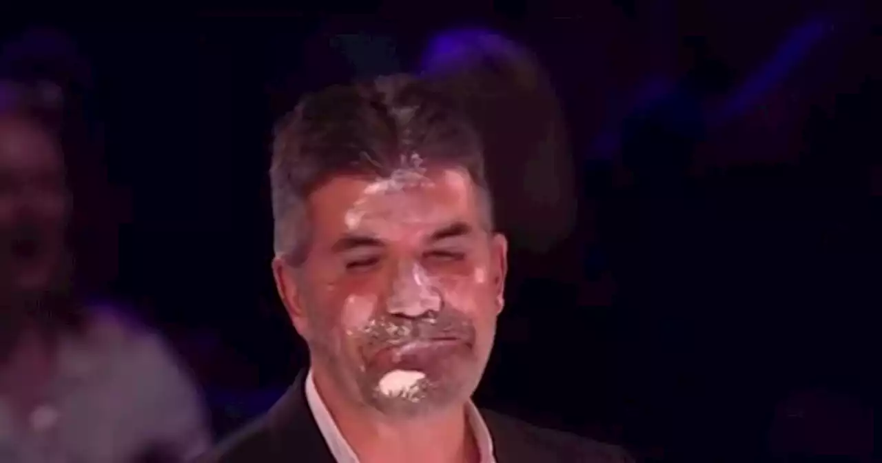 Simon Cowell pied in the face live on TV by very naughty BGT contestant