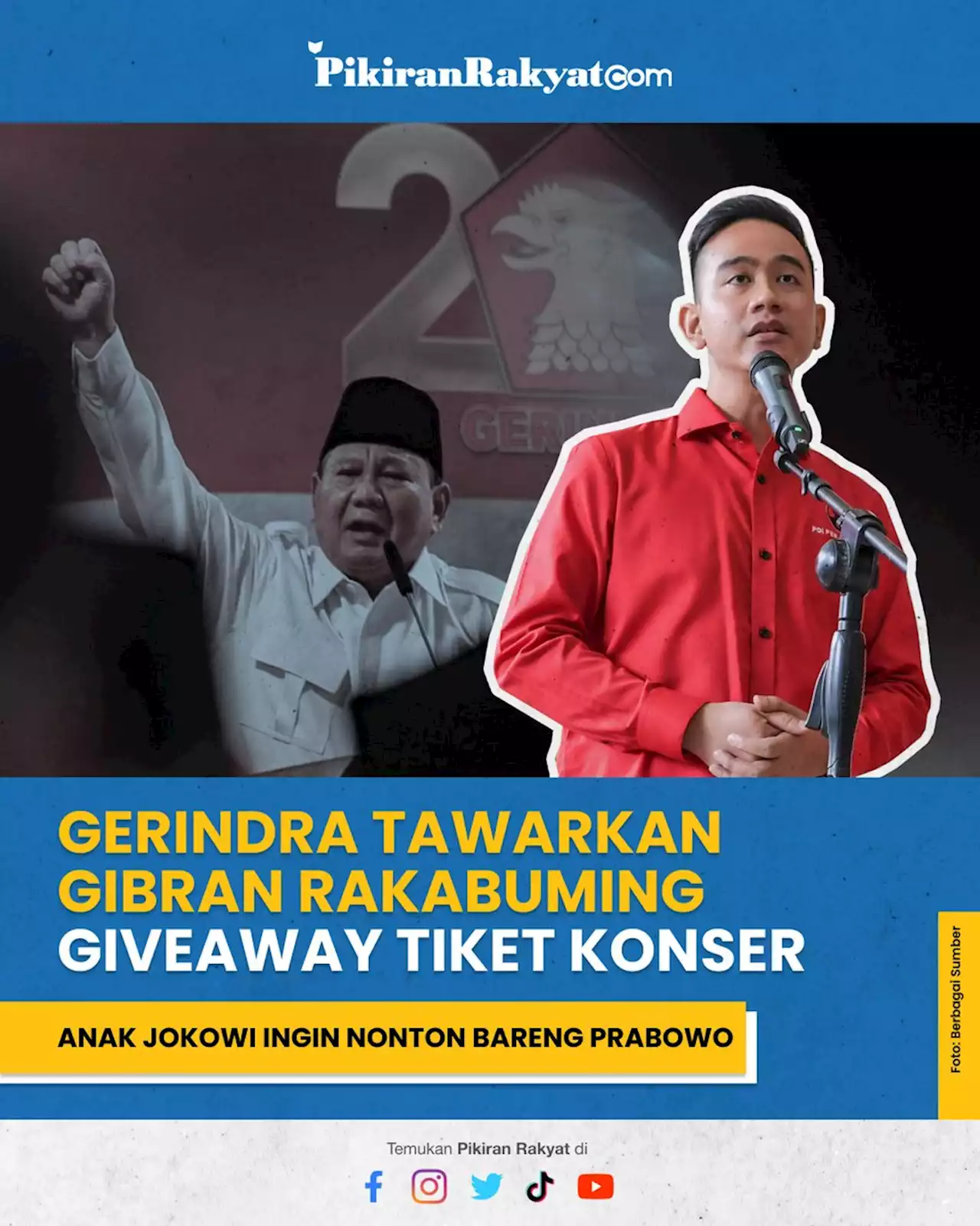 Gerindra Tawarkan Gibran Rakabuming Giveaway Tiket Konser