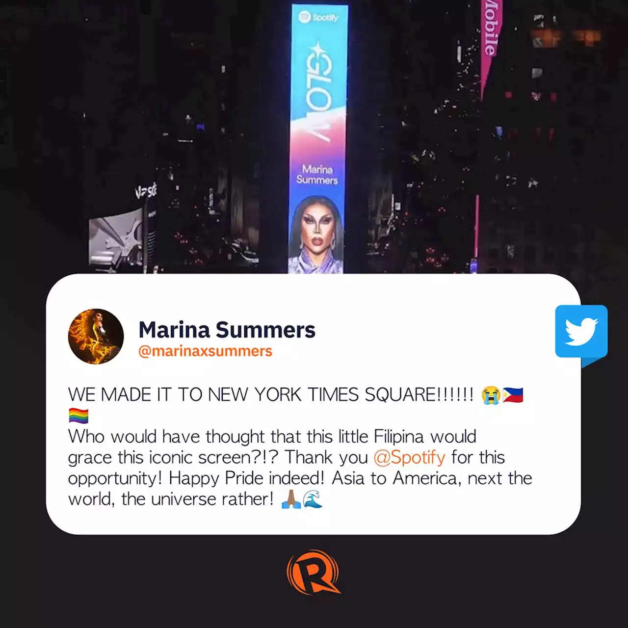 Happy Pride! Marina Summers makes it to Times Square billboard