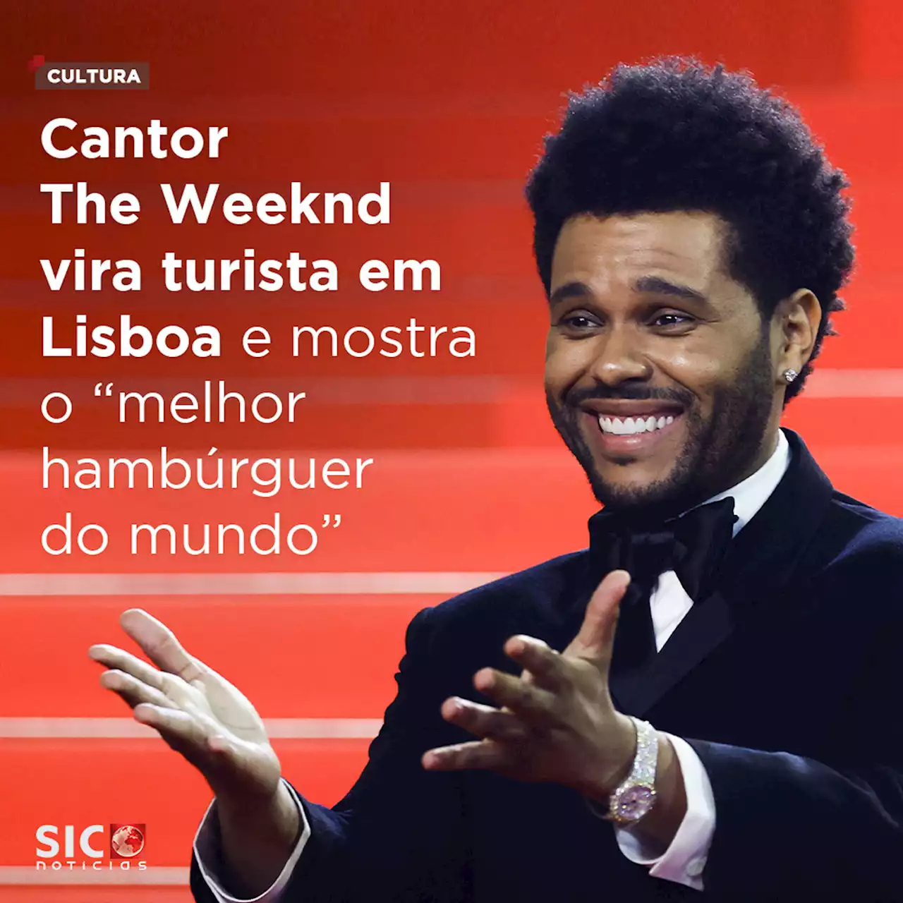 Cantor The Weeknd em modo turista por Lisboa mostra o 'melhor hambúrguer do mundo'