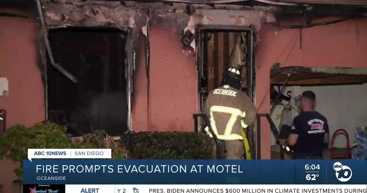 Fire at Oceanside motel forces guests to evacuate