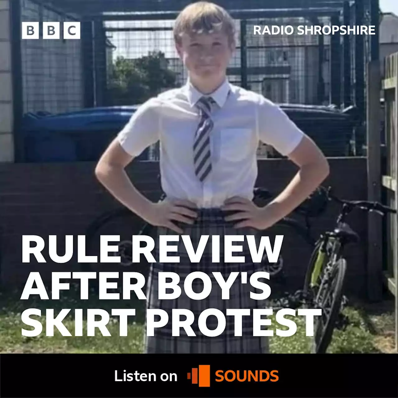 Boy wears skirt in protest over school's shorts ban