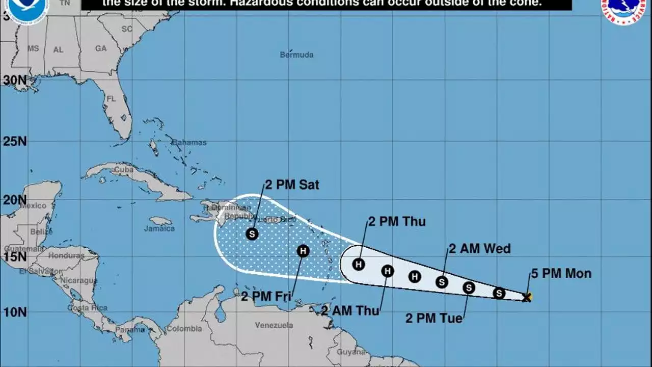 Tropical Storm Bret forms in central Atlantic Ocean