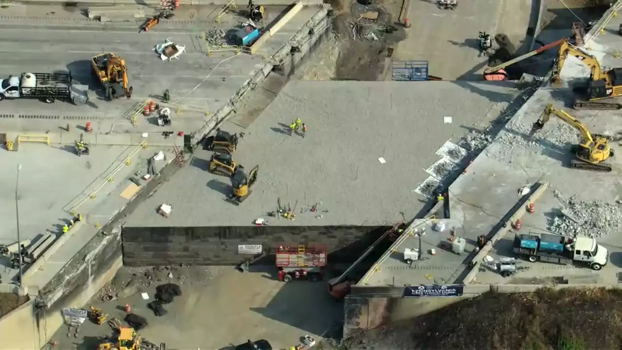 Work continues on collapsed stretch of I-95 with 2-week deadline set by governor