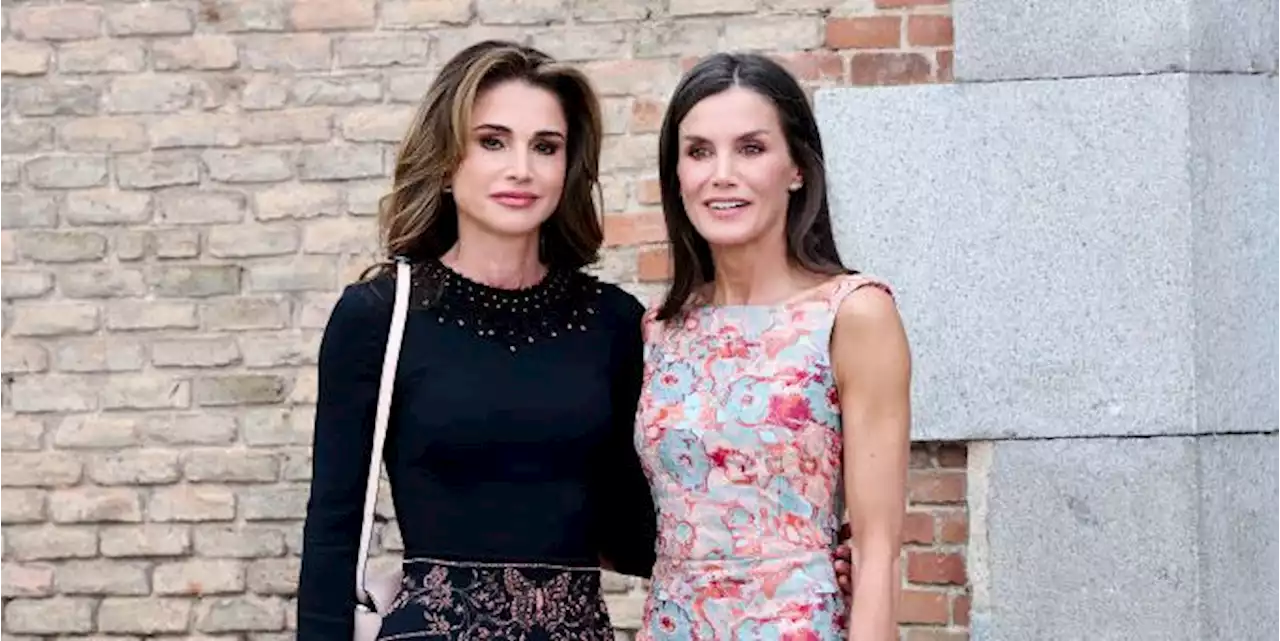 Queen Letizia and Queen Rania Coordinate in Florals on Joint Outing