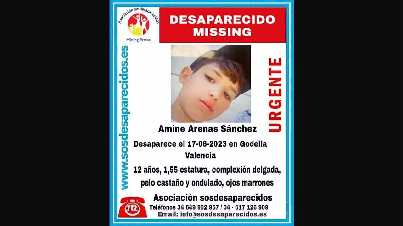 Buscan a Amine Arenas, menor de 12 años, desaparecido de “alta vulnerabilidad” en Godella, Valencia