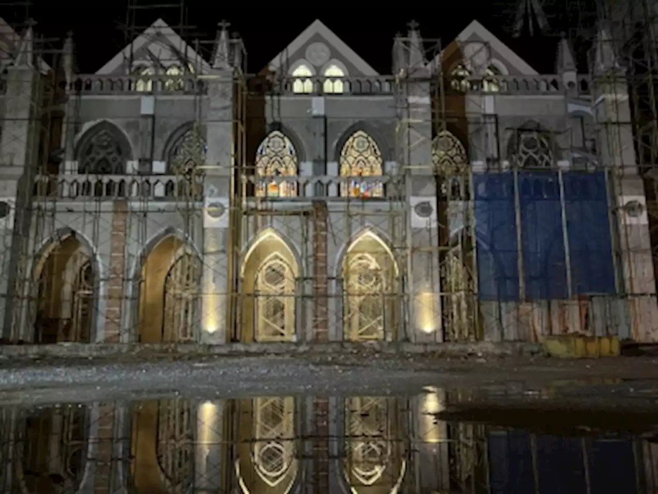 In Sarawak, St Peter’s Church looks impressive during lighting mock-up