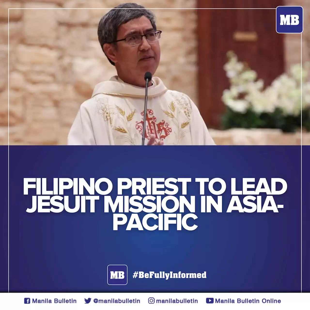 Filipino priest to lead Jesuit mission in Asia-Pacific