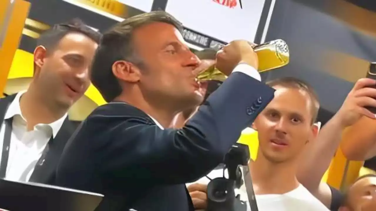 Macron trinkt Bier auf ex - Opposition schäumt