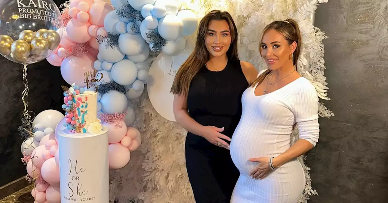 Lauren Goodger cradles pal Lauryn Goodman's baby bump at lavish baby shower