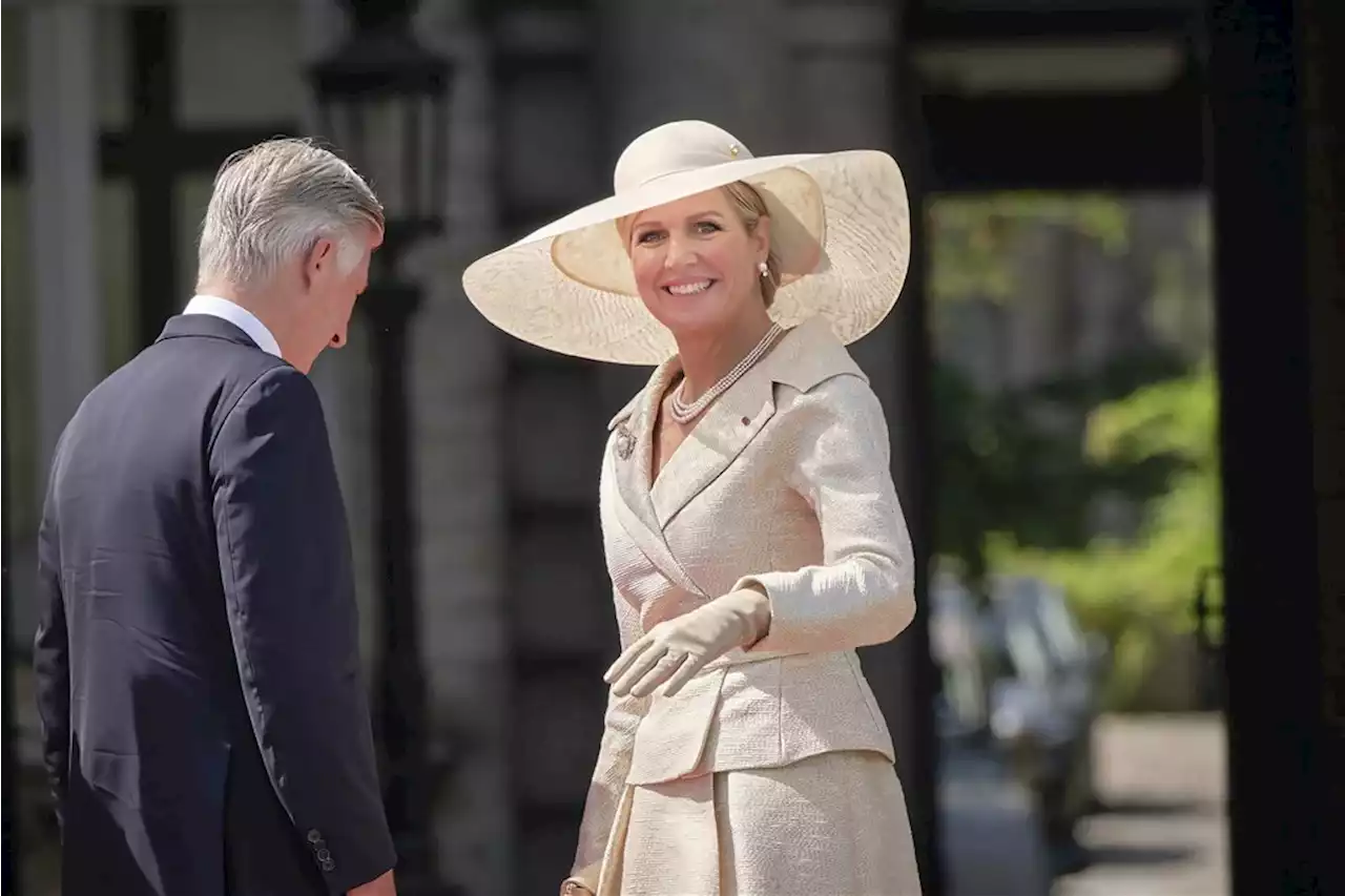 Koningin Máxima gehuld in Belgisch ontwerp tijdens staatsbezoek aan zuiderburen