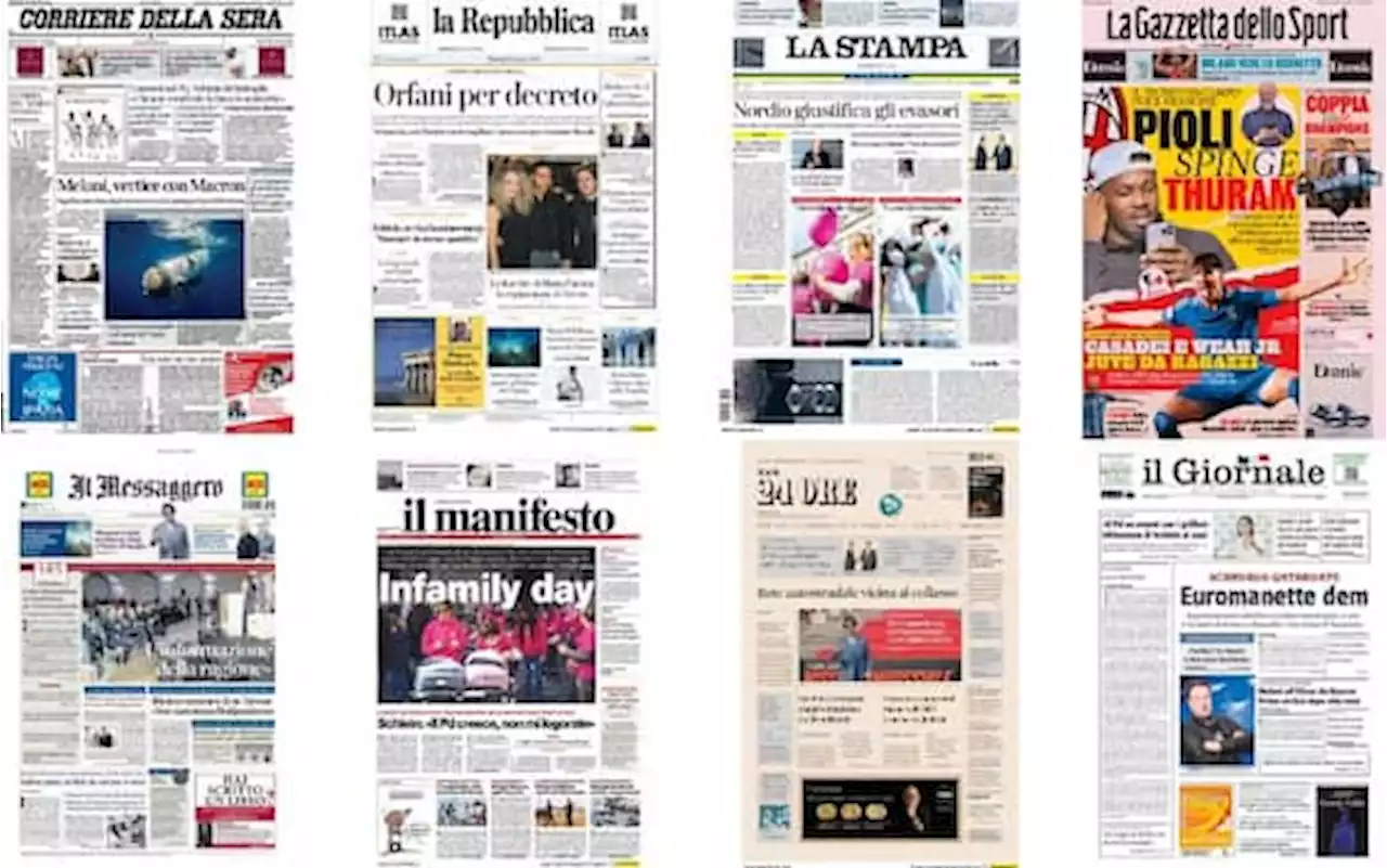 Le prime pagine dei quotidiani di oggi 20 giugno: la rassegna stampa