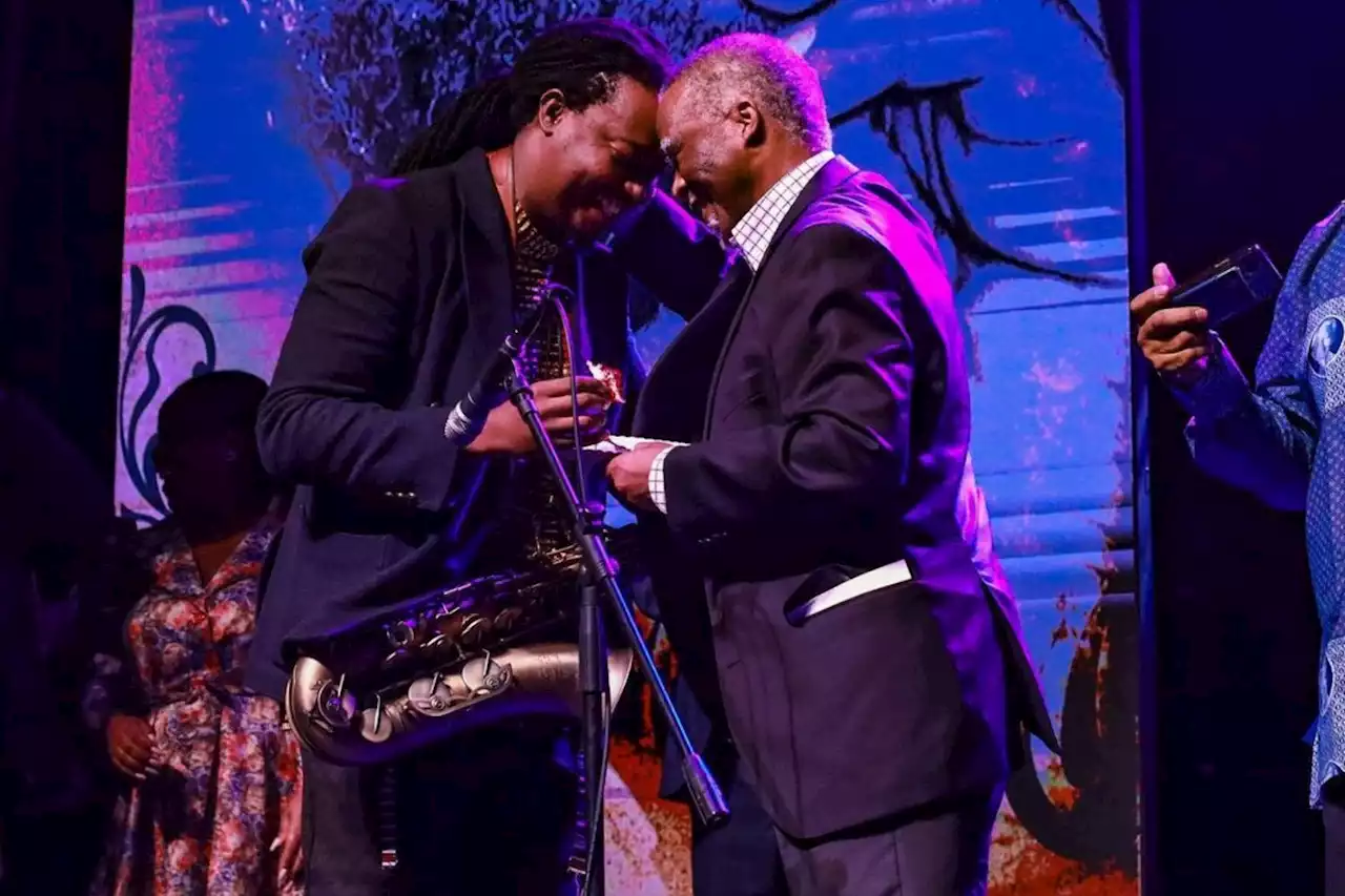 Saxophonist Linda Sikhakhane shares special moment with Thabo Mbeki at birthday party | The Citizen