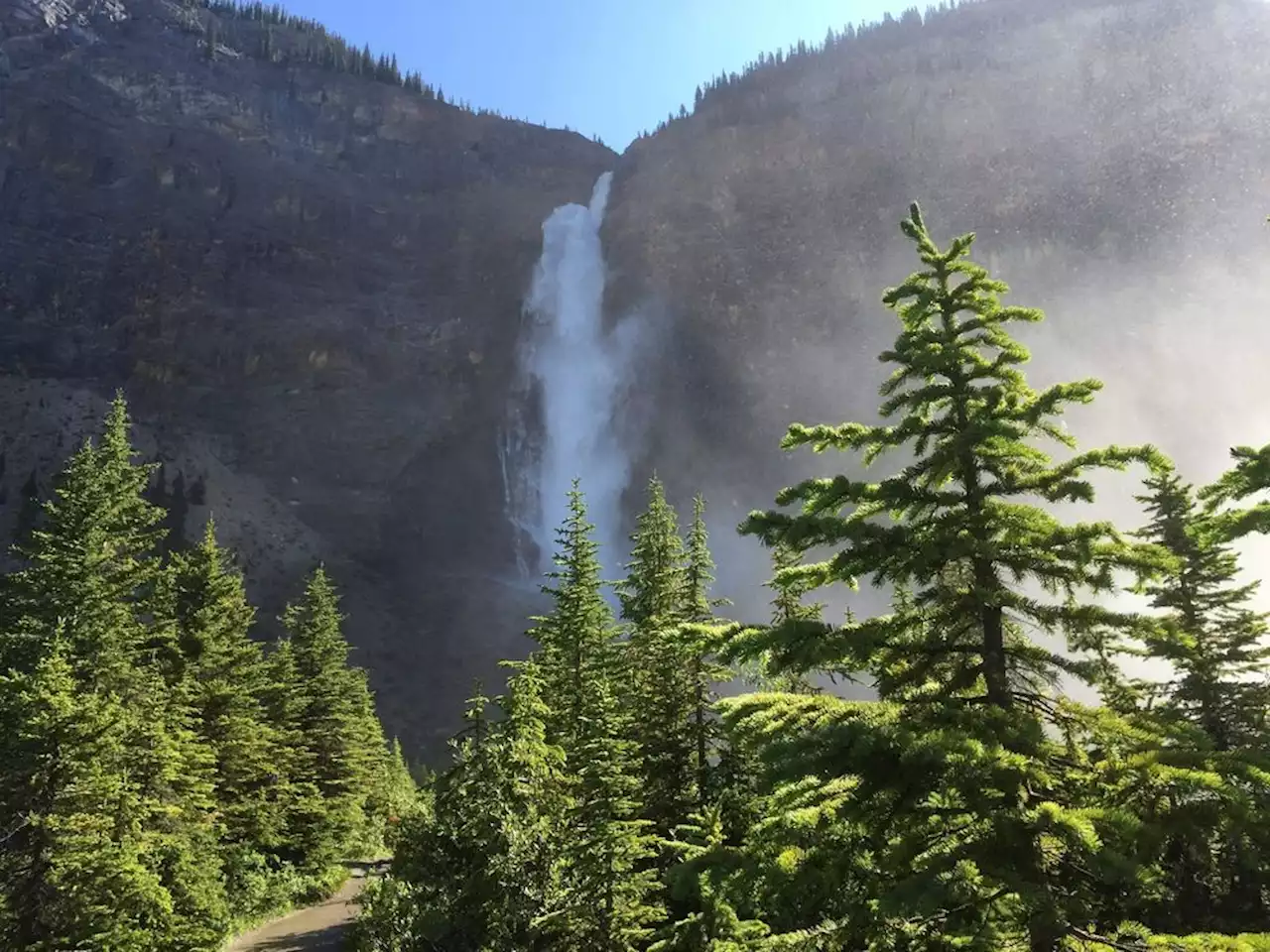 One person dead after falling into cold water at base of popular B.C. waterfall