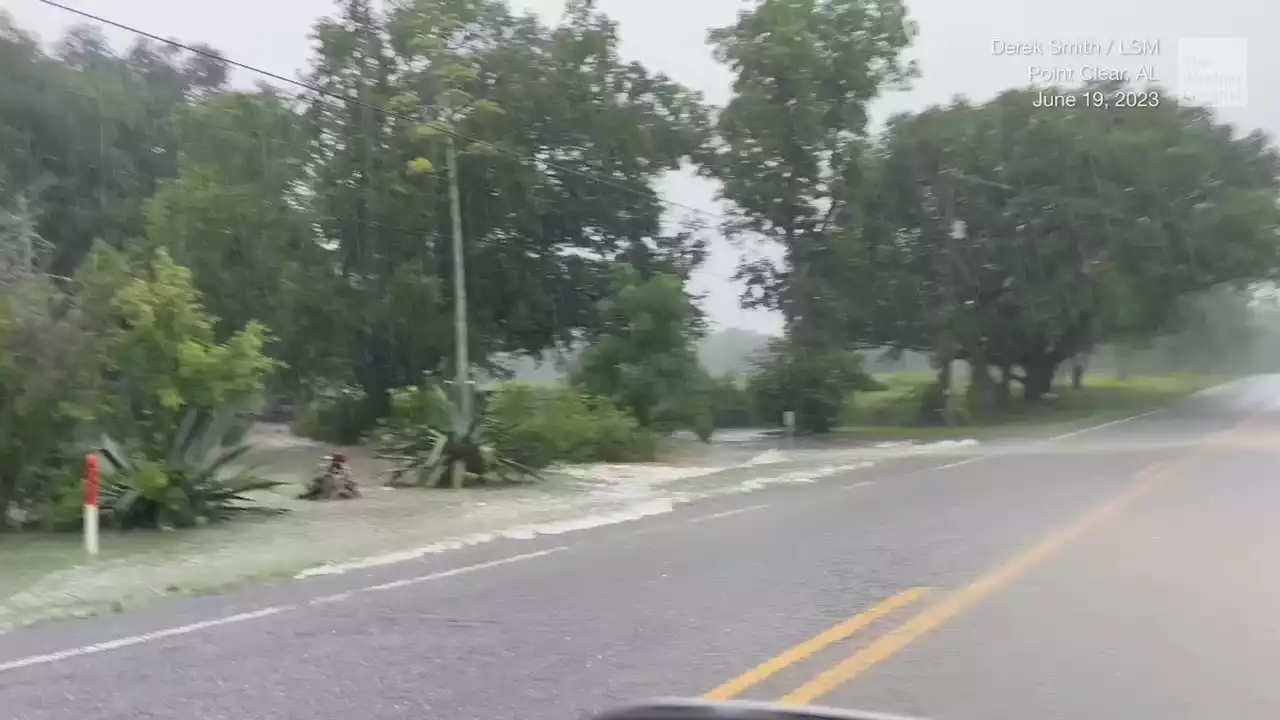 Heavy Rains Flood Roads And Fields Along Alabama’s Gulf Coast - Videos from The Weather Channel