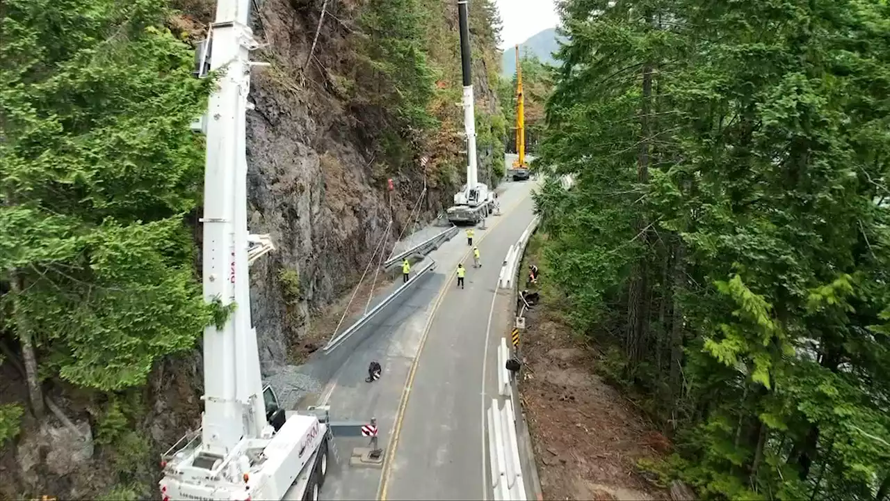 Suspended rock curtains to protect travellers when Highway 4 reopens