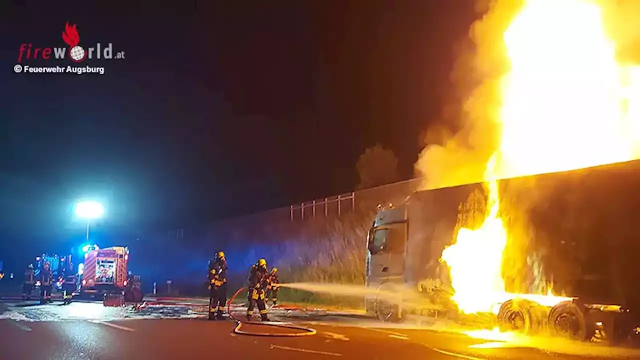 Bayern: Schwierige Löscharbeiten und Fog-Nail-Einsatz bei Lkw-Brand in Augsburg